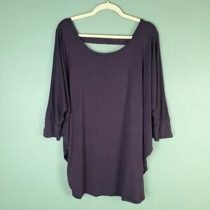 Market & Spruce Mallio Double Bar Back Knit Dark Purple Maternity Top Size XXL